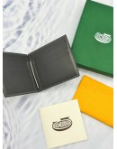 (LIKE NEW) GOYARD SAINT-THOMAS BILL FOLD MONEY CLIP IN GREY GOYARDINE CANVAS WITH VAUZELLES CALFSKIN LEATHER -FULL SET-