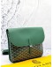 (LIKE NEW) GOYARD COURSIER MESSENGER BAG IN GREEN GOYARDINE CANVAS WITH CHEVROCHES CALFSKIN LEATHER
