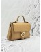 (LIKE NEW) GUCCI INTERLOCKING G TOP HANDLE AND SHOULDER BAG IN BEIGE CALFSKIN LEATHER