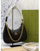 (LIKE NEW) GUCCI APHRODITE SHOULDER BAG IN BLACK PEBBLED LEATHER -FULL SET- 