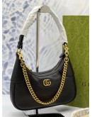 (LIKE NEW) GUCCI APHRODITE SHOULDER BAG IN BLACK PEBBLED LEATHER -FULL SET- 