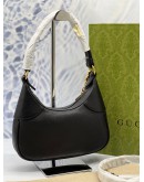 (LIKE NEW) GUCCI APHRODITE SHOULDER BAG IN BLACK PEBBLED LEATHER -FULL SET- 