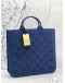 (UNUSED) GUCCI KIDS GG CUT OUT TOTE BAG IN BLUE RUBBER
