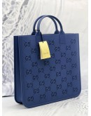 (UNUSED) GUCCI KIDS GG CUT OUT TOTE BAG IN BLUE RUBBER