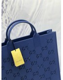 (UNUSED) GUCCI KIDS GG CUT OUT TOTE BAG IN BLUE RUBBER