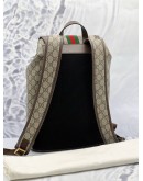 (LIKE NEW) GUCCI OPHIDIA GG BACKPACK IN BEIGE GG SUPREME CANVAS WITH DARK BROWN LEATHER