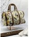GUCCI MEDIUM JOY INFINITY FLORA BOSTON TOP HANDLE BAG IN MULTICOLOR FLORA PRINT CANVAS WITH DARK BROWN CALFSKIN LEATHER