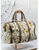 GUCCI MEDIUM JOY INFINITY FLORA BOSTON TOP HANDLE BAG IN MULTICOLOR FLORA PRINT CANVAS WITH DARK BROWN CALFSKIN LEATHER