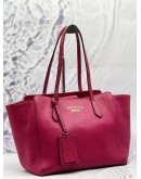 GUCCI SWING TOTE SHOULDER BAG IN PINK PEBBLED LEATHER