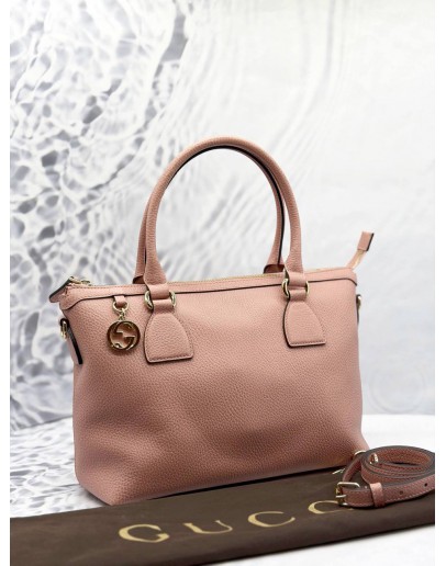 GUCCI DOLLAR GG CHARM DOME SATCHEL BAG IN PINK CALFSKIN LEATHER 