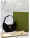 (LIKE NEW) GUCCI GG MARMONT SMALL HALF MOON SHOULDER BAG IN BLACK MATELASSE CHEVRON LEATHER -FULL SET-