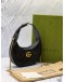 (LIKE NEW) GUCCI GG MARMONT SMALL HALF MOON SHOULDER BAG IN BLACK MATELASSE CHEVRON LEATHER -FULL SET-