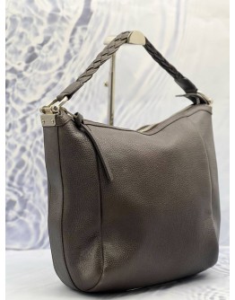 GUCCI BAMBOO SHOULDER BAG IN DARK BROWN LEATHER