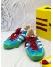 (UNUSED) GUCCI X ADIDAS GAZELLE SNEAKERS SIZE 38.5 IN LIGHT BLUE SILK COLOURWAY -FULL SET-