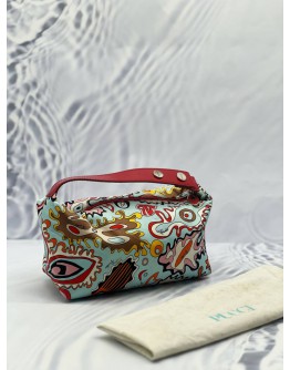 (LIKE NEW) EMILIO PUCCI POUCH BAG IN MULTICOLOR SILK 