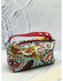 (LIKE NEW) EMILIO PUCCI POUCH BAG IN MULTICOLOR SILK 