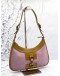 GUCCI JACKIE SHOULDER BAG IN PINK SUEDE WITH TAN LEATHER