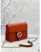 GUCCI INTERLOCKING GG SMALL CROSSBODY BAG IN ORANGE LEATHER