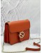 GUCCI INTERLOCKING GG SMALL CROSSBODY BAG IN ORANGE LEATHER