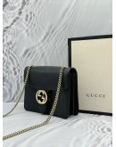 (CNY PROMO) (LIKE NEW) GUCCI INTERLOCKING G SMALL CROSSBODY BAG IN BLACK LEATHER -FULL SET-