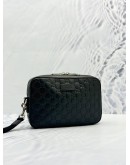 (LIKE NEW) GUCCI CLUTCH IN BLACK GG MICROGUCCISSIMA CALFSKIN LEATHER