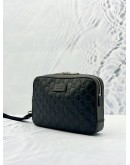 (LIKE NEW) GUCCI CLUTCH IN BLACK GG MICROGUCCISSIMA CALFSKIN LEATHER