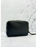 (LIKE NEW) GUCCI CLUTCH IN BLACK GG MICROGUCCISSIMA CALFSKIN LEATHER