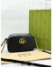 GUCCI GG MARMONT SMALL CAMERA CROSSBODY BAG IN BLACK MATELASSE CHEVRON LEATHER -FULL SET-