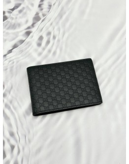 (LIKE NEW) GUCCI MULTIPLE WALLET IN BLACK GG MICROGUCCISSIMA CALFSKIN LEATHER