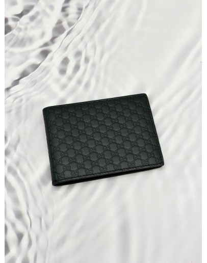 (LIKE NEW) GUCCI MULTIPLE WALLET IN BLACK GG MICROGUCCISSIMA CALFSKIN LEATHER