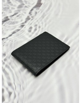 (LIKE NEW) GUCCI MULTIPLE WALLET IN BLACK GG MICROGUCCISSIMA CALFSKIN LEATHER