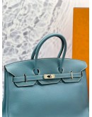 (LIKE NEW) HERMES BIRKIN 35 IN JEAN BLUE TOGO LEATHER -FULL SET-