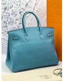 (LIKE NEW) HERMES BIRKIN 35 IN JEAN BLUE TOGO LEATHER -FULL SET-