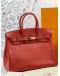 (LIKE NEW) HERMES BIRKIN 35 IN RED TOGO LEATHER -FULL SET-