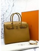 (BRAND NEW) 2021 HERMES BIRKIN 30 BAG IN MOUTARDE EPSOM LEATHER -FULL SET-