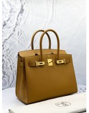 (BRAND NEW) 2021 HERMES BIRKIN 30 BAG IN MOUTARDE EPSOM LEATHER -FULL SET-