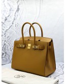 (BRAND NEW) 2021 HERMES BIRKIN 30 BAG IN MOUTARDE EPSOM LEATHER -FULL SET-