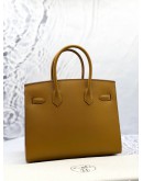 (BRAND NEW) 2021 HERMES BIRKIN 30 BAG IN MOUTARDE EPSOM LEATHER -FULL SET-