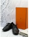 HERMES LOAFERS SIZE 43 IN BLACK LEATHER -FULL SET-
