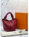 HERMES PICOTIN 18 IN DARK RED CLEMENCE LEATHER -FULL SET-