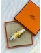 (UNUSED) HERMES CLIC H BRACELET IN GOLD PLATED WITH WHITE ENAMEL -FULL SET-