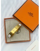 (UNUSED) HERMES CLIC H BRACELET IN GOLD PLATED WITH WHITE ENAMEL -FULL SET-