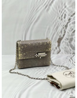 (CNY PROMO) (LIKE NEW) HERMES VERROU CHAINE MINI BAG IN OMBRE LIZARD 