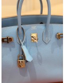 (UNUSED) HERMES BIRKIN 25 IN BLEU CELESTE EPSOM LEATHER