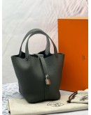 (BRAND NEW) 2025 HERMES PICOTIN 18 IN GRIS PANTIN CLEMENCE LEATHER -FULL SET- 