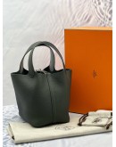(BRAND NEW) 2025 HERMES PICOTIN 18 IN GRIS PANTIN CLEMENCE LEATHER -FULL SET- 