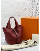 (LIKE NEW) 2020 HERMES PICOTIN 18 IN ROUGE PIMENT CLEMENCE LEATHER -FULL SET- 