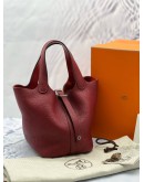(LIKE NEW) 2020 HERMES PICOTIN 18 IN ROUGE PIMENT CLEMENCE LEATHER -FULL SET- 