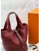 (LIKE NEW) 2020 HERMES PICOTIN 18 IN ROUGE PIMENT CLEMENCE LEATHER -FULL SET- 