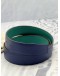 (LIKE NEW) HERMES REVERSIBLE BELT SIZE 100CM IN BLUE EPSOM LEATHER WITH GREEN ODYSSEE LEATHER